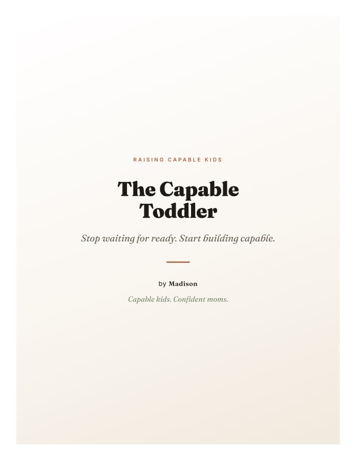 The Capable Toddler Guidebook cover